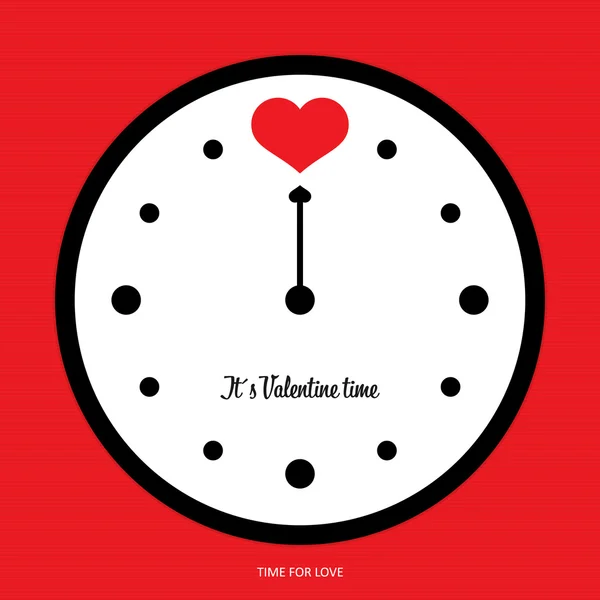 Час кохання вектор валентинки годинник — стоковий вектор