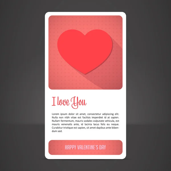 Valentine card template with hearts and place for text — Stock Vector