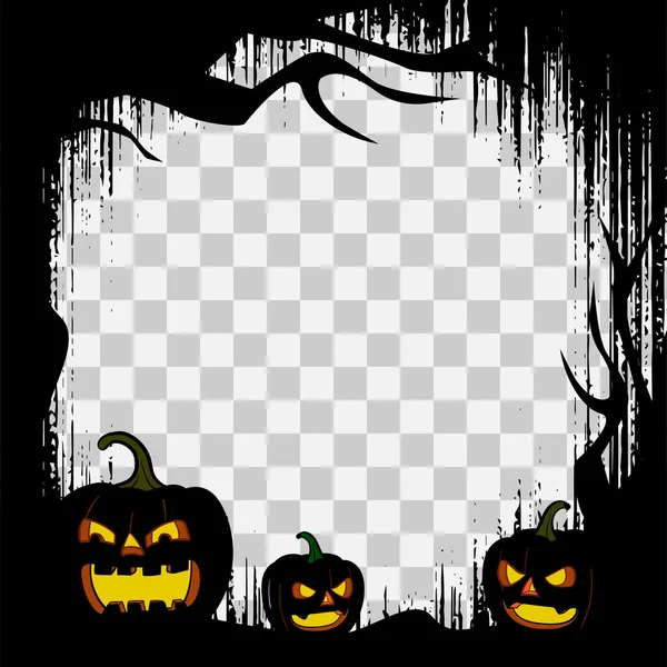 Halloween Ramki Obramowania Szablon Upiorne Dynie — Wektor stockowy