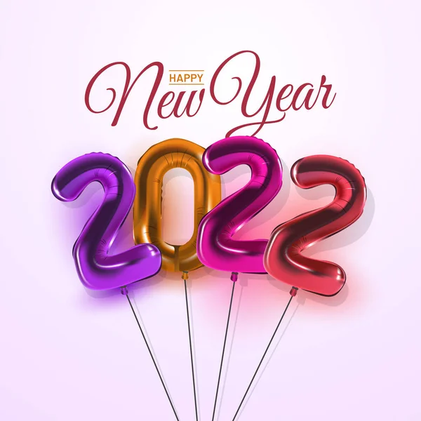 Mutlu yıllar 2022 gerçekçi balon çizimi