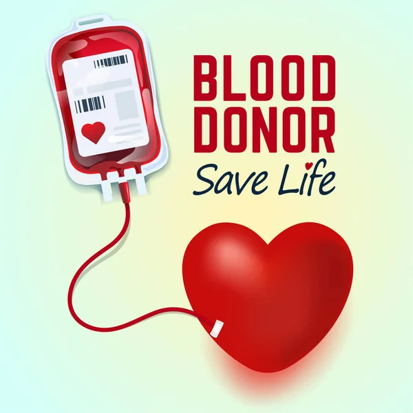 Concepto Ilustrativo Donación Sangre Con Bolsa Sangre Día Mundial Del — Vector de stock