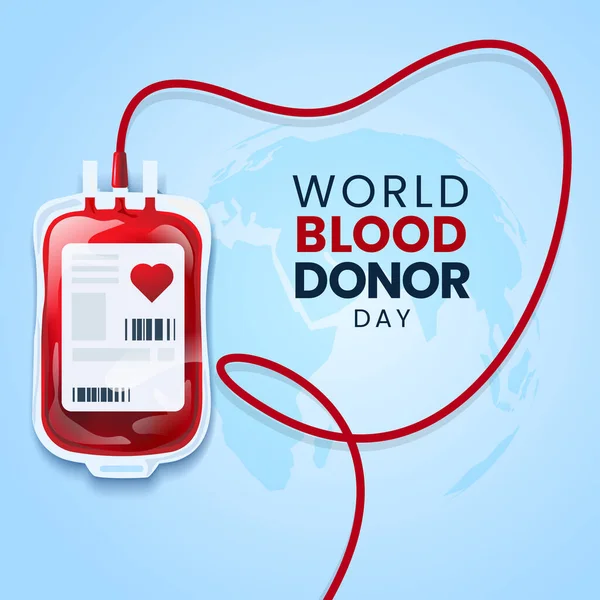 Concepto Ilustrativo Donación Sangre Con Bolsa Sangre Día Mundial Del — Vector de stock