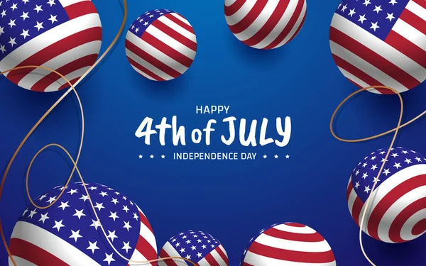 Července Den Nezávislosti Usa Vlastenecký Vlajkami Dekorace — Stockový vektor
