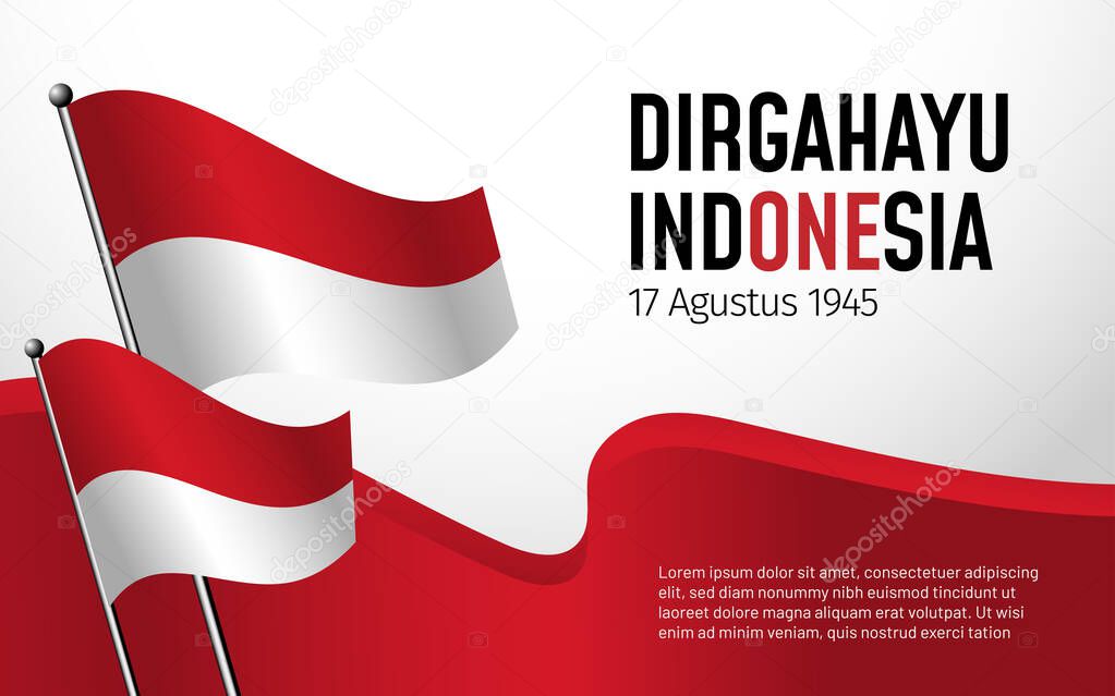 Indonesian independence day banner template. Dirgahayu Indonesia