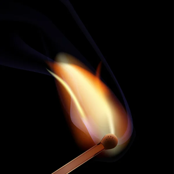 Matchstick ardiente — Vector de stock