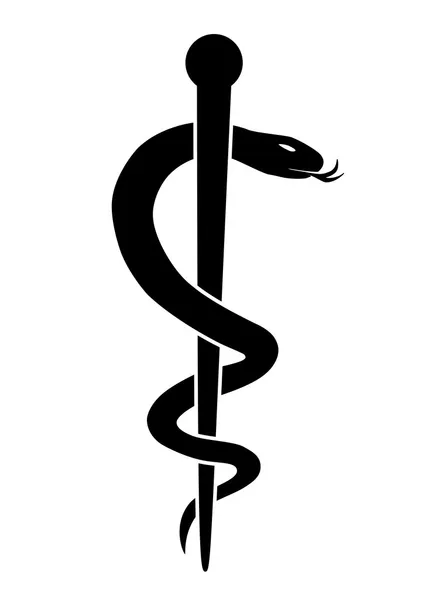 Silhouette de symbole médical, serpent de médecine — Image vectorielle