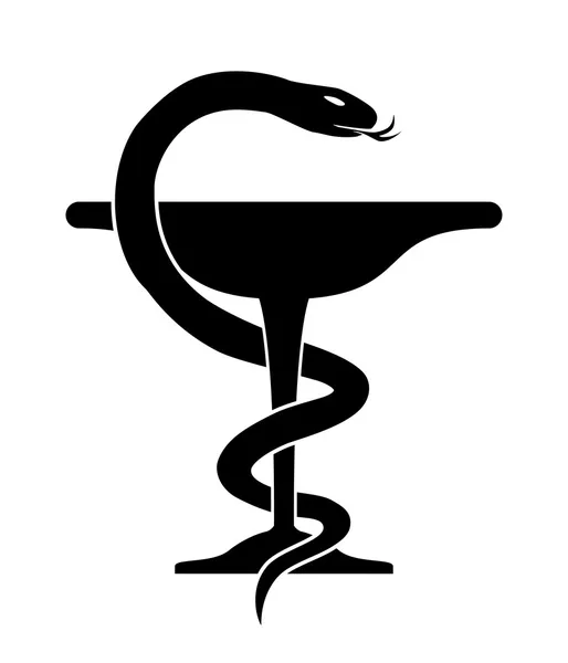 Wąż medycyna na białym tle sylwetka — Wektor stockowy