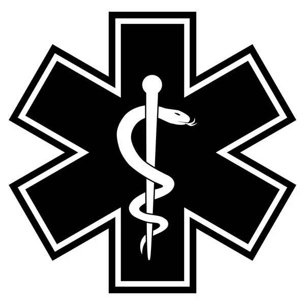 Símbolo de Medicina Silueta BW — Vector de stock