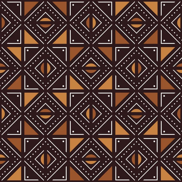 African Print Fabric Vector Seamless Tribal Pattern Traditional Ethnic Hand — Stock Vector