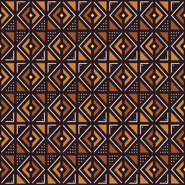 African Print Fabric Vector Seamless Tribal Pattern Traditionelle Ethnische Handgezeichnete — Stockvektor