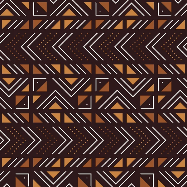 Tissu Imprimé Africain Modèle Tribal Sans Couture Vectoriel Ornement Traditionnel — Image vectorielle