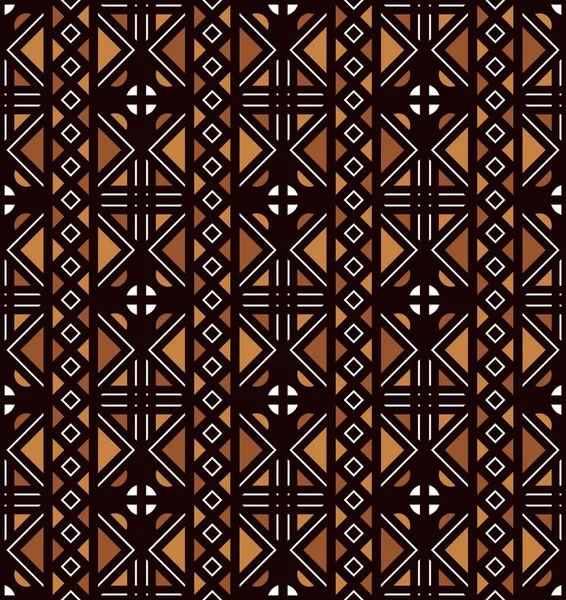 African Print Fabric Vector Seamless Tribal Pattern Traditional Ethnic Hand — Stock Vector