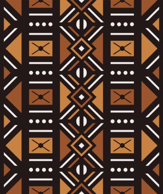 Afrika baskı kumaşı. Vektör Kusursuz Kabile Düzeni. Geleneksel Etnik El Çizim Süslemesi Tasarım Kumaşınız, Halı, Halı, Pareo, Paket