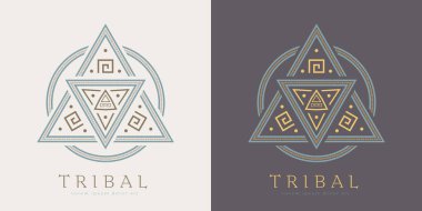 Kabile Vektör Elementleri. Logo, Kart veya Dövme için Etnik Şekiller Sembolleri Tasarımı