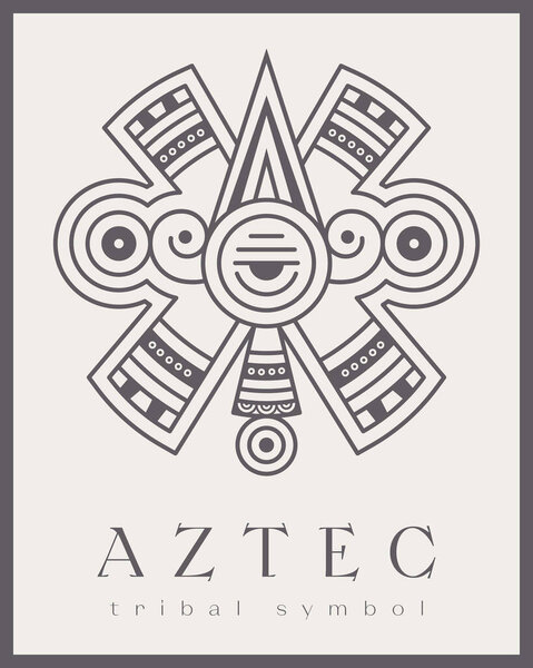 Aztec Tribal Vector Elements. Ethnic Shapes Symbols Design for Logo, Cards, or Tattoo