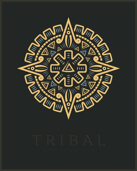 Elementos Vectoriales Tribales Aztecas Diseño Símbolos Formas Étnicas Para Logotipo — Vector de stock