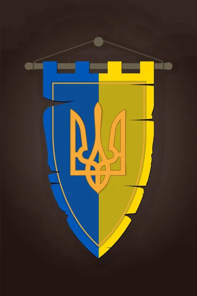 Flaga Ukrainy Módlcie Się Ukrainę Concept Vector Illustration Powstrzymać Wojnę — Wektor stockowy