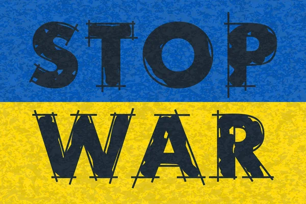 Flagge Der Ukraine Betet Für Die Ukraine Konzeptvektorillustration Stoppt Den — Stockvektor