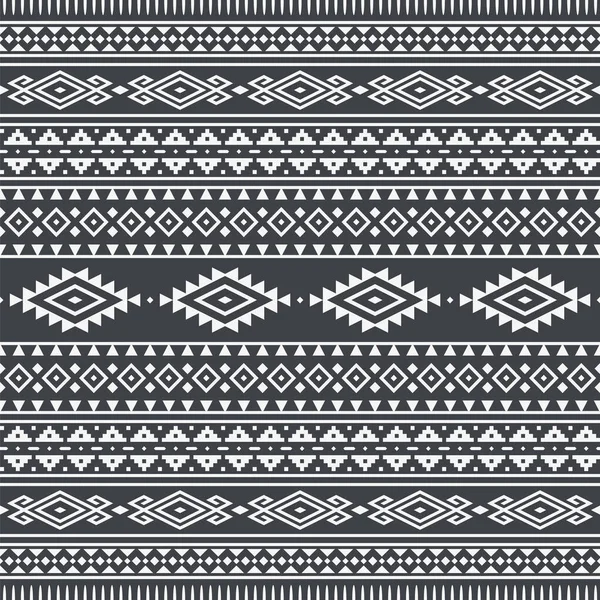 Tribal Seamless Pattern Inglés Vector Geométrico Étnico Monocromático Antecedentes Estilo — Archivo Imágenes Vectoriales