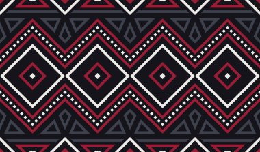 Kusursuz kabile düzeni. Etnik Geometrik Vektör Arkaplanı. Aztek, Maya veya İnka Tarzı