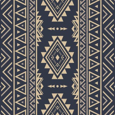 Kusursuz kabile düzeni. Etnik Geometrik Vektör Arkaplanı. Aztek, Maya veya İnka Tarzı