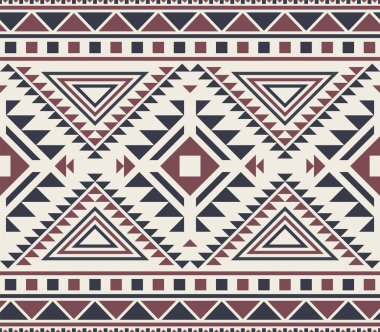 Kusursuz kabile düzeni. Etnik Geometrik Vektör Arkaplanı. Aztek, Maya veya İnka Tarzı