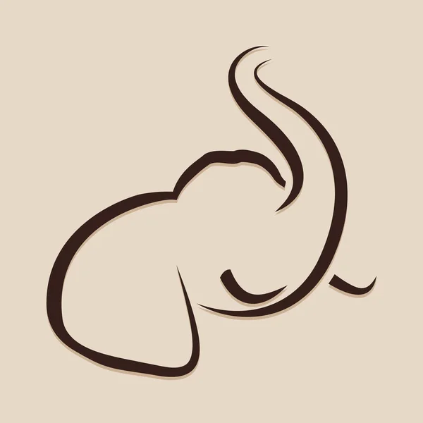 Cheerful Elephant Abstract Head Elephant Line Sketch Logo Tattoo Template — 스톡 벡터