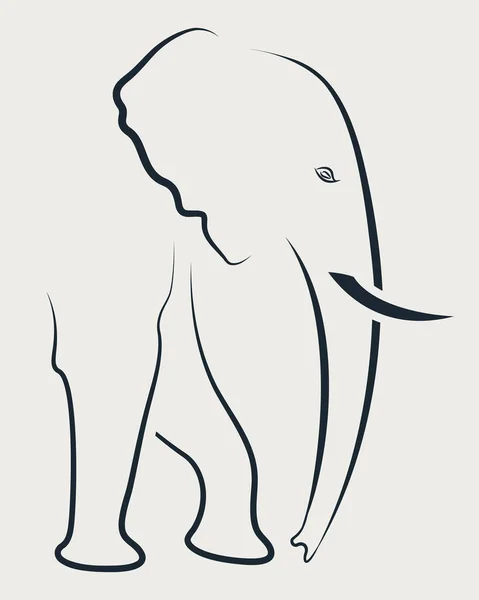 Elefante Bosquejo Línea Logotipo Tatuaje Plantilla Para Imprimir Camisetas — Vector de stock