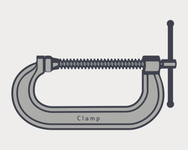 Clamp Tool Closeup. Working Tool for Squeeze with Quick Release Isolated White Background
