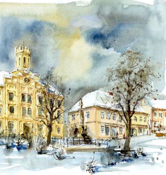 Rathaus im Winter — Stockfoto