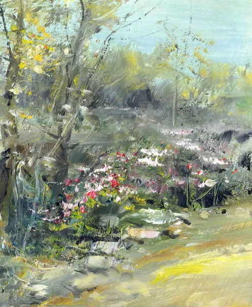 Wild flowers, oil painting — Stock Photo, Image