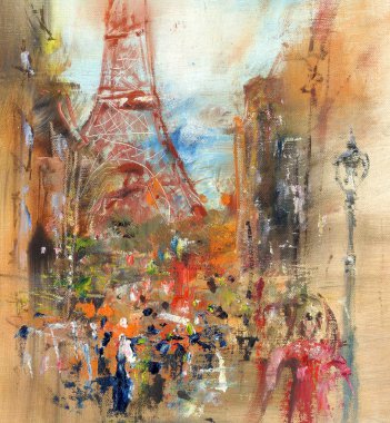 sokak Paris - illüstrasyon