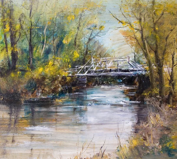 Oil painting bridge Stock Photos, Royalty Free Oil painting bridge