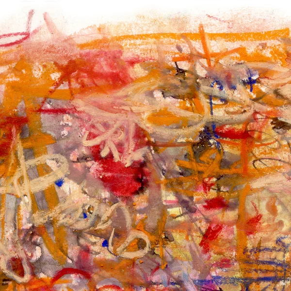 Abstract painting on paper in red, blue and yellow colors — Stock Photo, Image