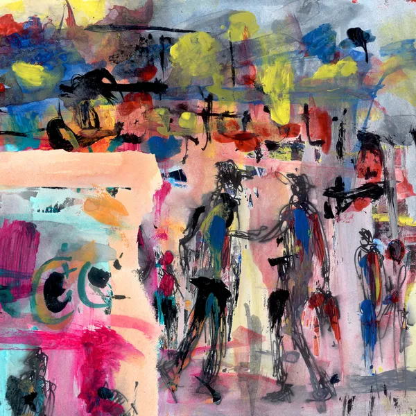 Abstract painting with figures — Stock Photo, Image