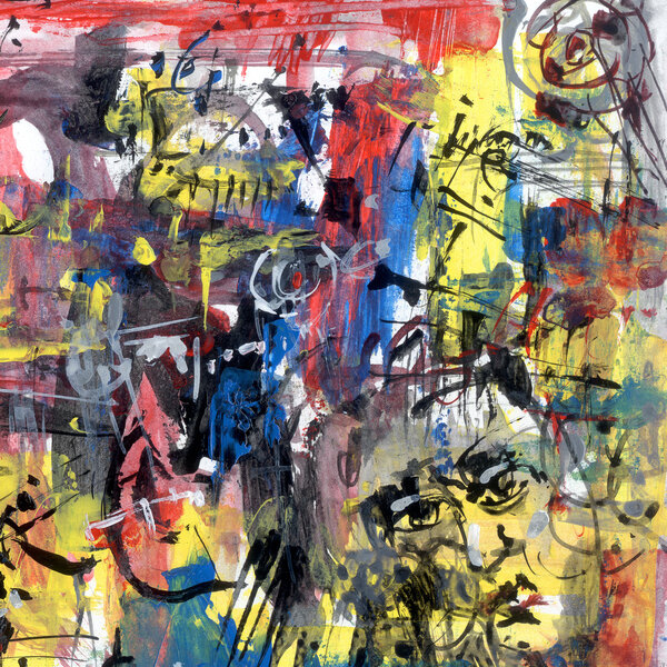 Abstract acrylic painting on paper