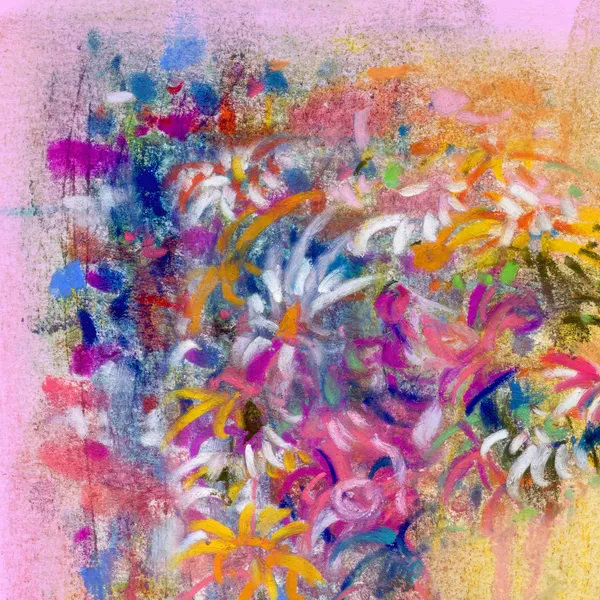 Abstract schilderij met bloemen motief — Stockfoto