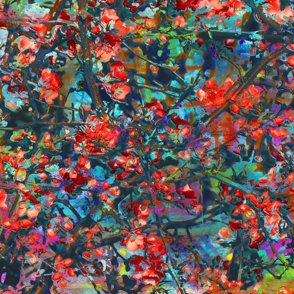 Művészi háttér piros virágok — Stock Fotó