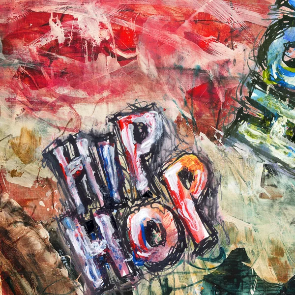 Hip hop, abstracte olieverfschilderij — Stockfoto