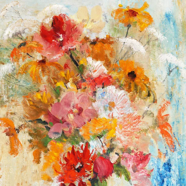 Bouquet, peinture à l'huile — Photo