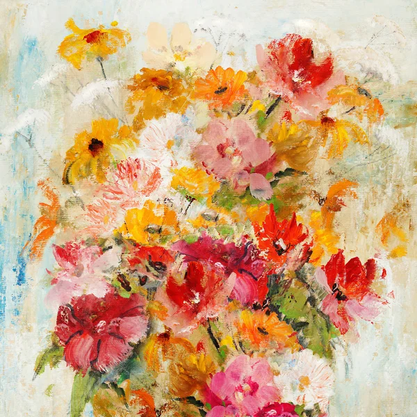 Still Life with Flowers oil painting — Stock Photo, Image