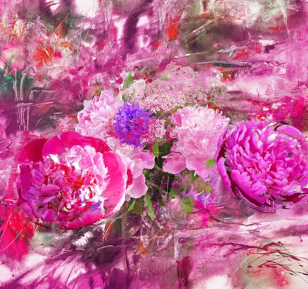 Peonías rosadas fondo abstracto — Foto de Stock