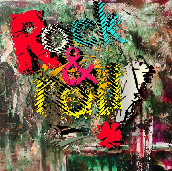 Rock and roll pintura al óleo abstracto — Foto de Stock