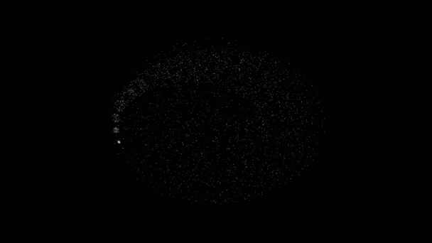 Рождественский Фейерверк Полет Сужающейся Спирали Вокруг Невидимой Елки Является Источником — стоковое видео