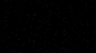 Siyah zemin üzerinde parlak parçacıkların kaotik Brownian hareketi. Küçük beyaz parçacıklar karanlıkta uçar.