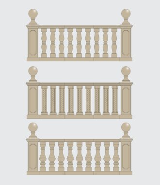 Set of silhouettes balustrades clipart