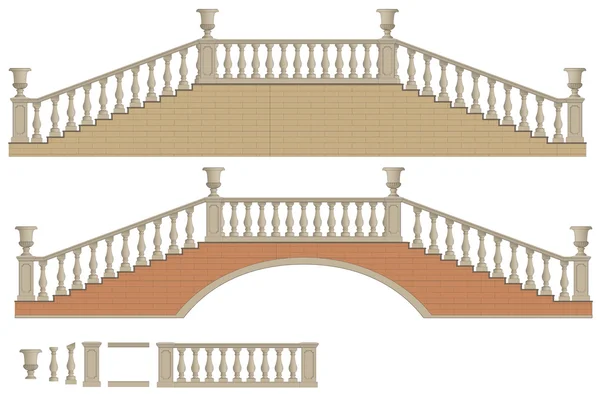 Vector two-way ladder and bridge — Stock Vector