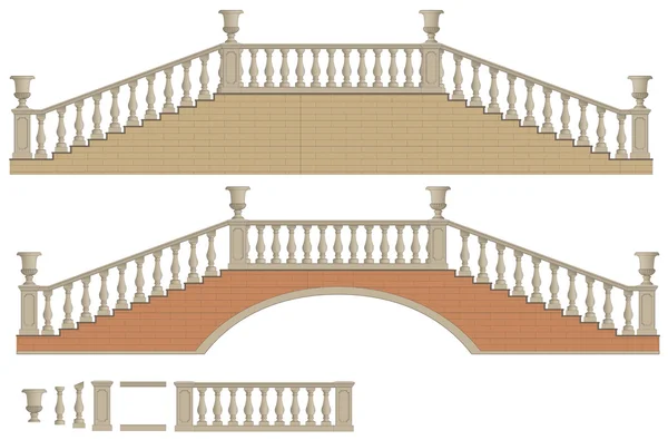 Vektor Zwei-Wege-Leiter und Brücke — Stockvektor