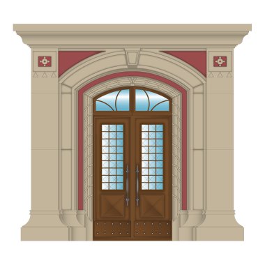 Vector image, stone entrance of house clipart