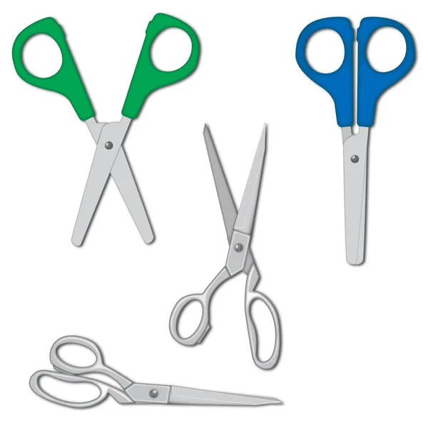 Scissors set vector illustration — Stock Vector